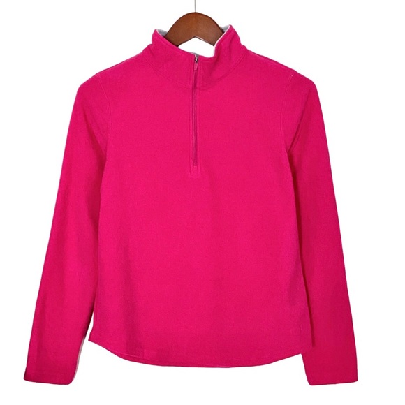 Danskin Now Quarter Zip Performance Fleece Hot Pink Magenta Pullover L (12-14) - Picture 5 of 13